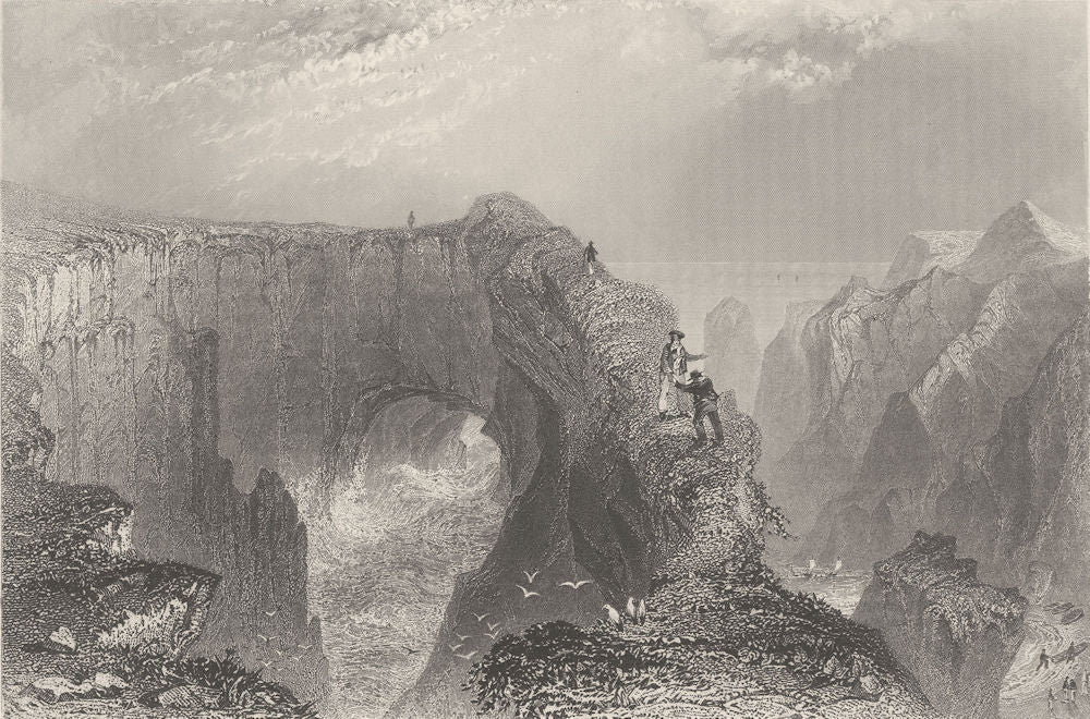 Buller of Buchan, near Peterhead. Scotland. BARTLETT 1842 old antique print